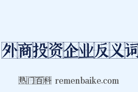 外商投资企业反义词是什么意思的图片